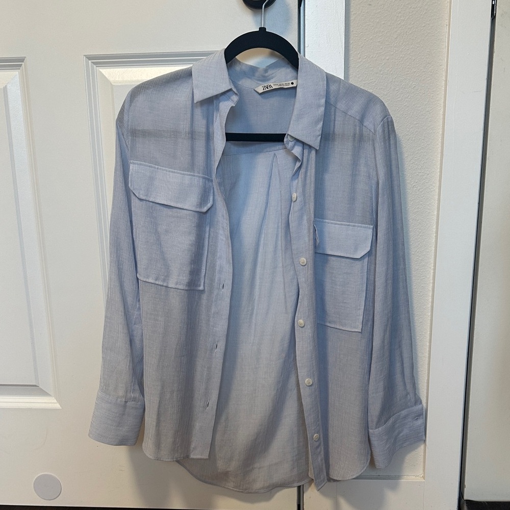 Zara Sky Blue Casual Shirt